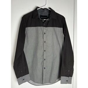 Sean John Button‎ Up Shirt Men's Size Medium M Black White Color Block Y2K 90s